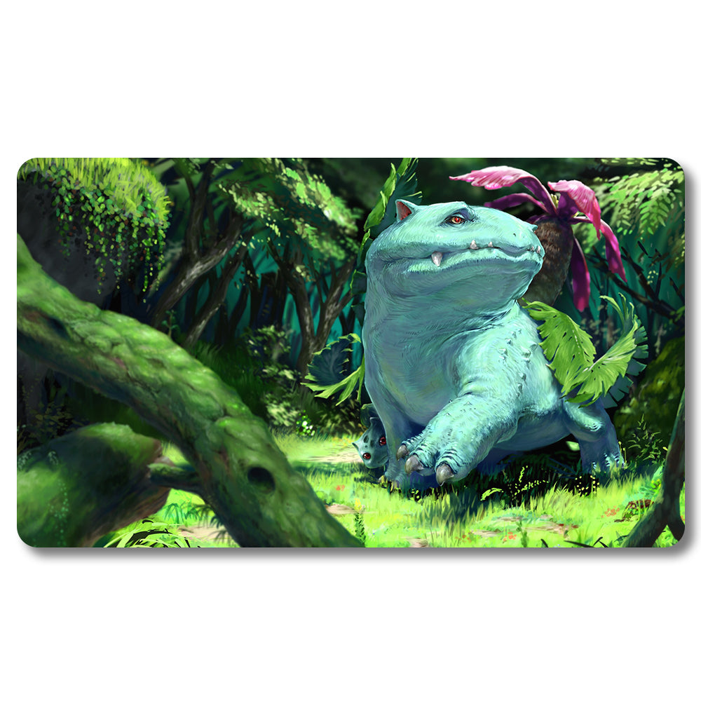 PTCG Venusaur Playmat - Pokemon Size 23.6X13.7in Play mats Compatible for TCG MTG RPG CCG Trading Card Game