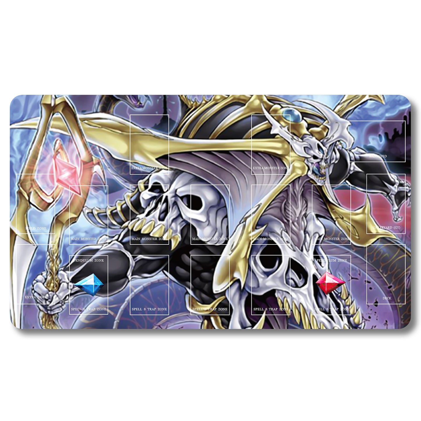 Tabulludo Ekstercentra - 186548- Yugioh Playmat Grandeco 23.6X13.7in Ludaj matoj Kongrua por TCG OCG CCG Komerca Kartludo