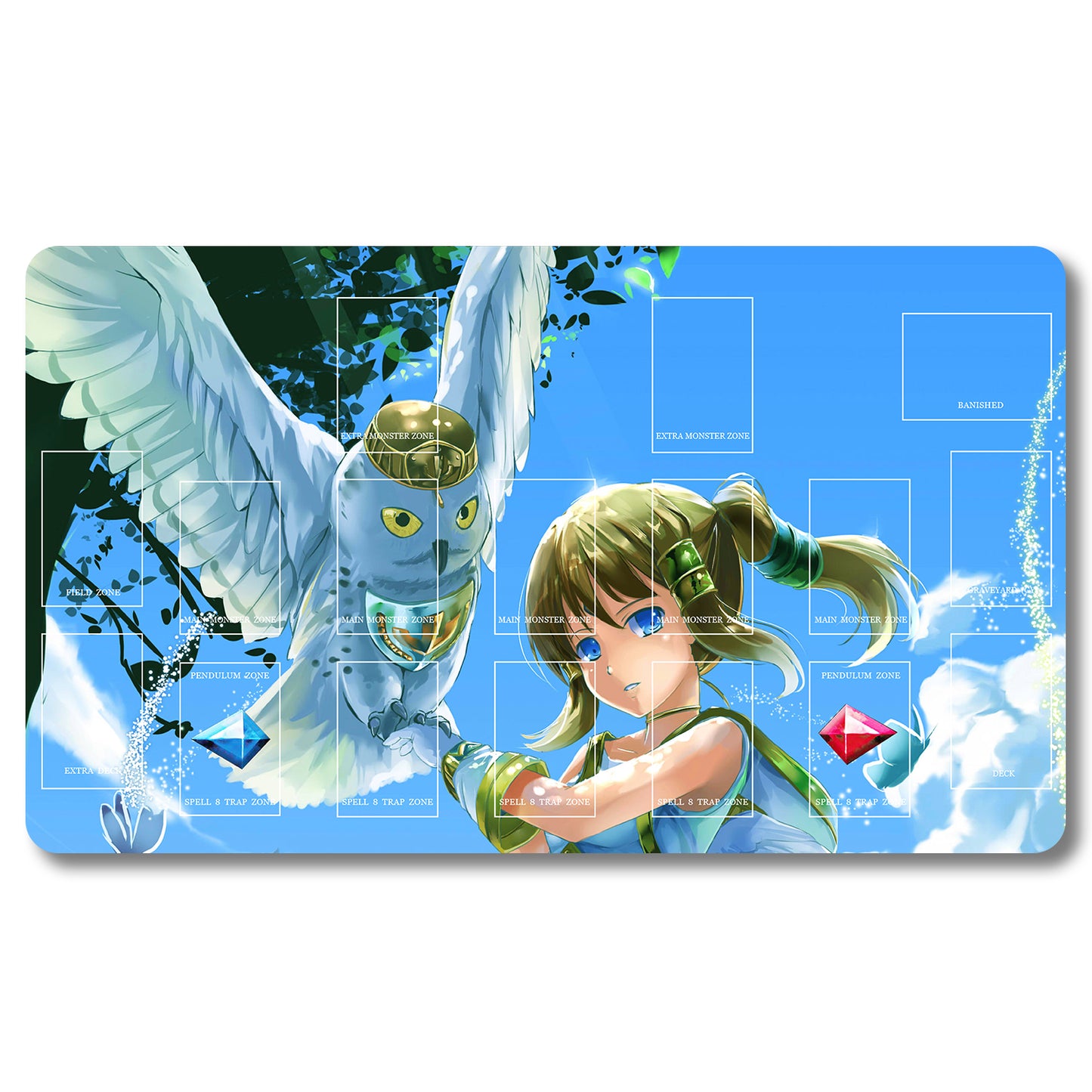 Tabulludo Ekstercentra - 781304- Yugioh Playmat Grandeco 23.6X13.7in Ludaj matoj Kongrua por TCG OCG CCG Komerca Kartludo