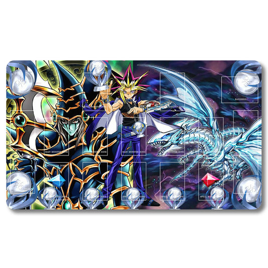 YUGIOH Yugi Muto Playmat - Yugioh Size 23.6X13.7in Play mats Compatible for TCG OCG CCG Trading Card Game