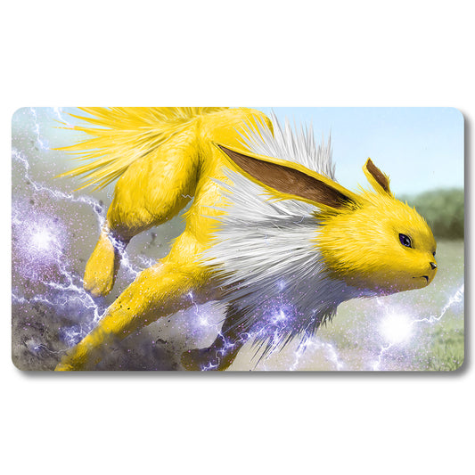 Board Game Jolteon Playmat - Pokemon Size 23.6X13.7in Play mats Compatible for TCG MTG RPG CCG Trading Card Game