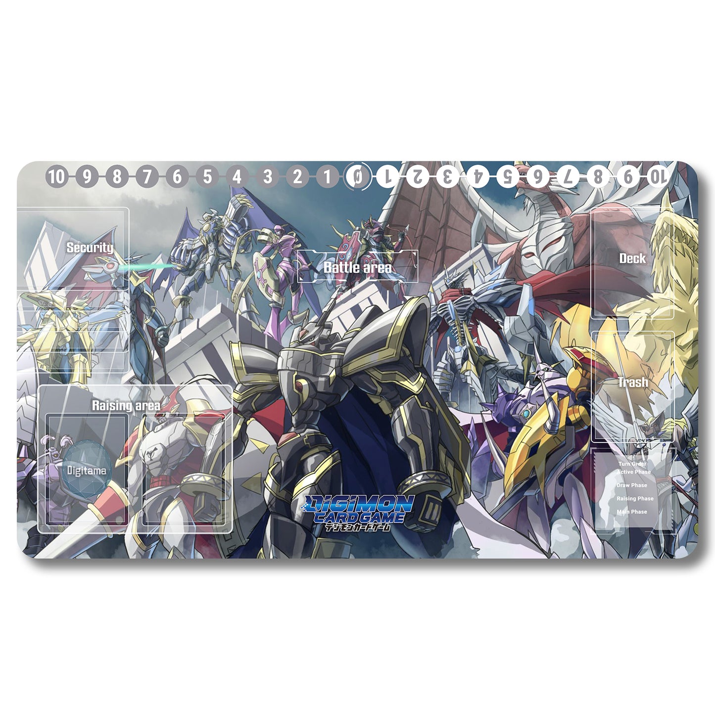 Board Game Royal Knights Playmat- Digimon  Size 23.6X13.7in Play mats Compatible for TCG DTCG CCG Trading Card Game