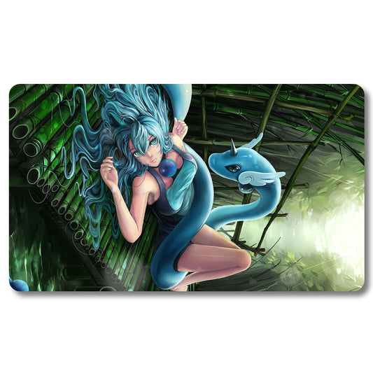 Board Game Vaporeon Playmat- Pokemon Size 23.6X13.7in Play mats Compatible for TCG MTG RPG CCG Trading Card Game