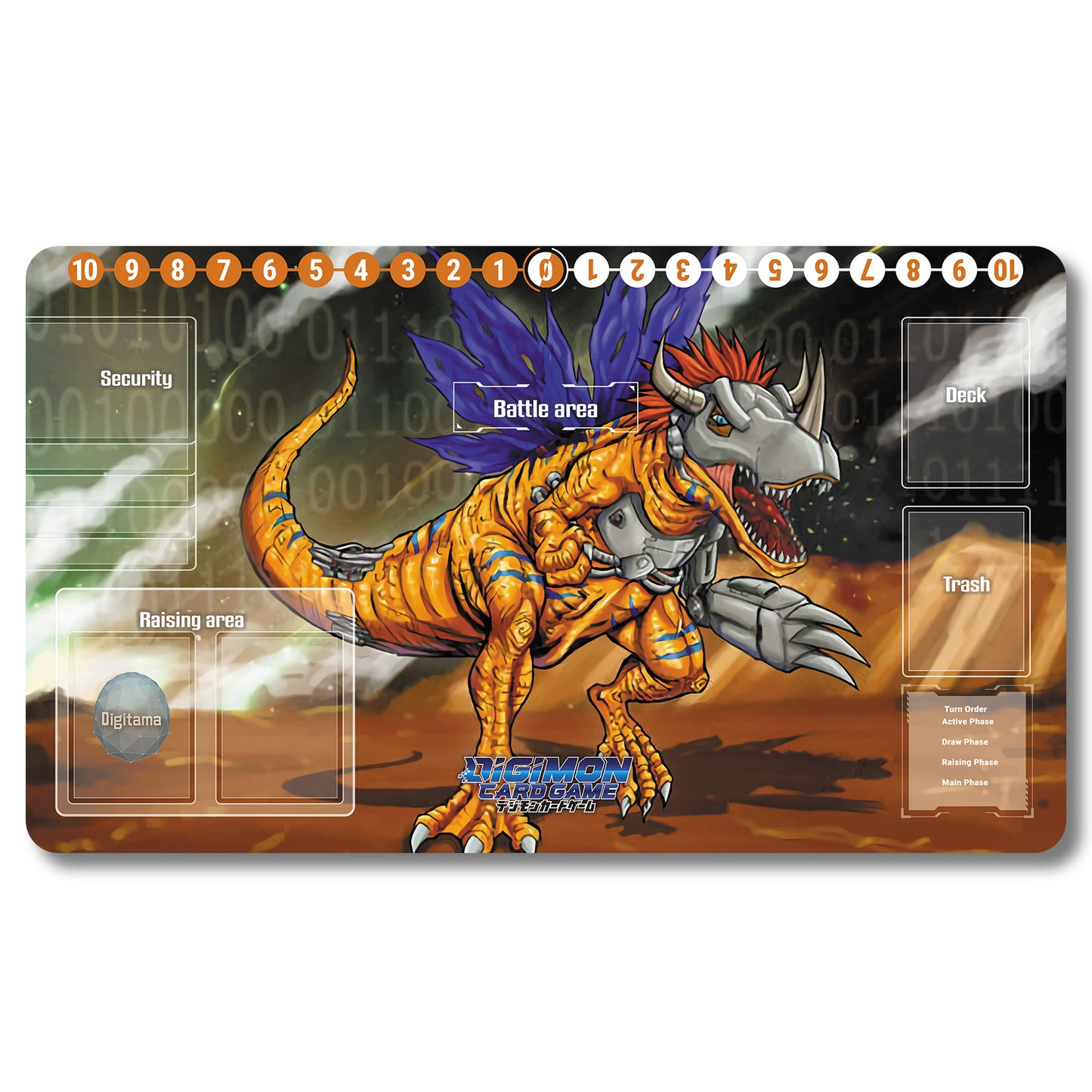 Board Game Greymon Playmat - Digimon Size 23.6X13.7in Play mats Compatible for TCG DTCG CCG Trading Card Game