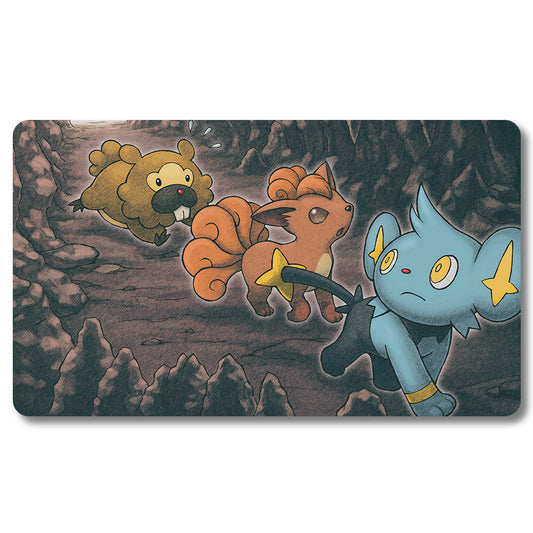 Board Game Vulpix Playmat - Pokemon Size 23.6X13.7in Play mats Compatible for TCG MTG RPG CCG Trading Card Game