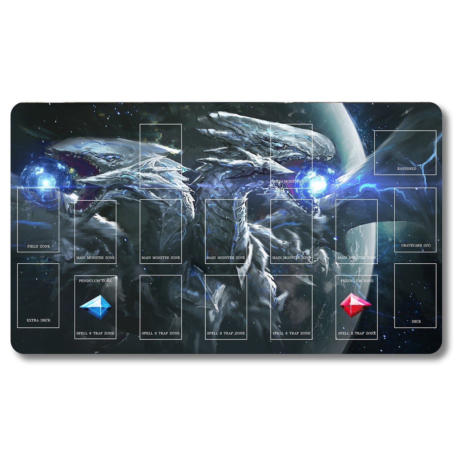 Tabulludo Ekstercentra - 1266319- Yugioh Playmat Grandeco 23.6X13.7in Ludaj matoj Kongrua por TCG OCG CCG Komerca Kartludo