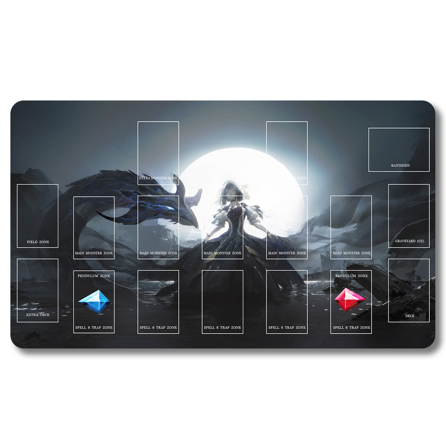 YUGIOH Peripheral - 1266911- Yugioh Playmat Size 23.6X13.7in Play mats Compatible for TCG OCG CCG Trading Card Game