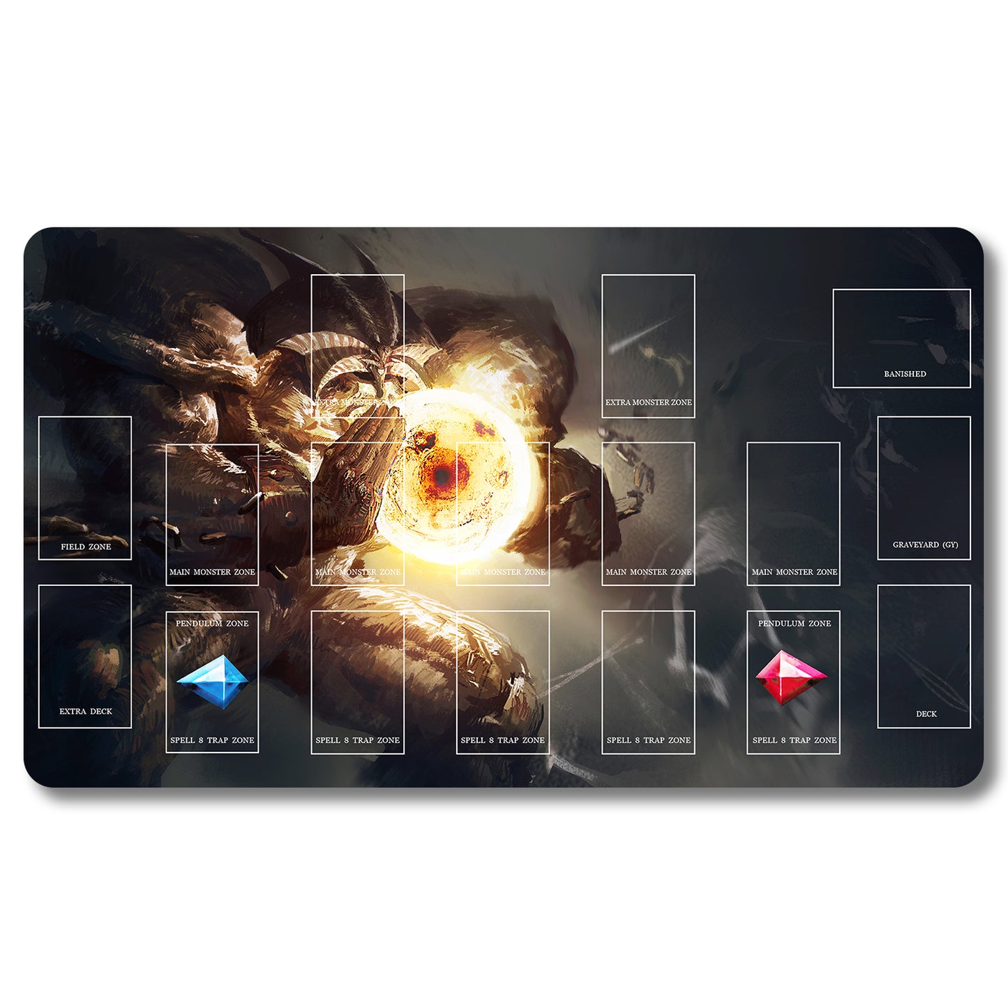 Board Game Peripheral - 1266636- Yugioh Playmat Size 23.6X13.7in Play mats Compatible for TCG OCG CCG Trading Card Game