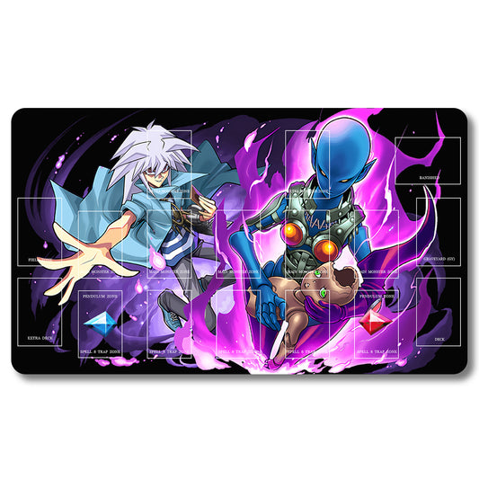 YUGIOH Ryou Bakura Playmat - Yugioh Size 23.6X13.7in Play mats Compatible for TCG OCG CCG Trading Card Game