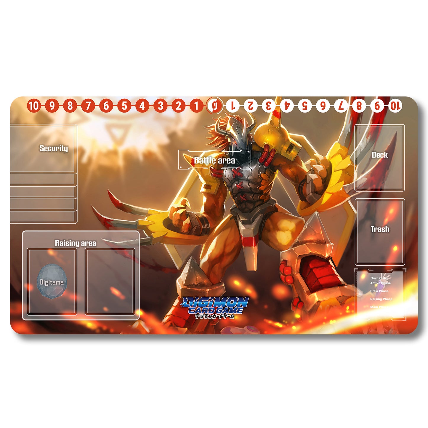 Digimon Ancient Greymon Playmat - Digimon Size 23.6X13.7in Play mats Compatible for TCG DTCG CCG Trading Card Game