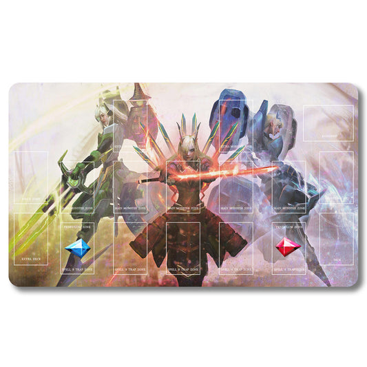 Tabulludo Ekstercentra - 78656- Yugioh Playmat Grandeco 23.6X13.7in Ludaj matoj Kongrua por TCG OCG CCG Komerca Kartludo