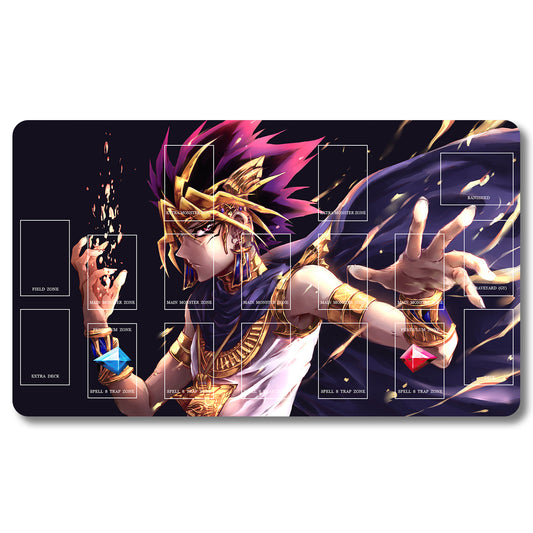 Tabulludo Ekstercentra - g8d75d- Yugioh Playmat Grandeco 23.6X13.7in Ludaj matoj Kongrua por TCG OCG CCG Komerckartludo