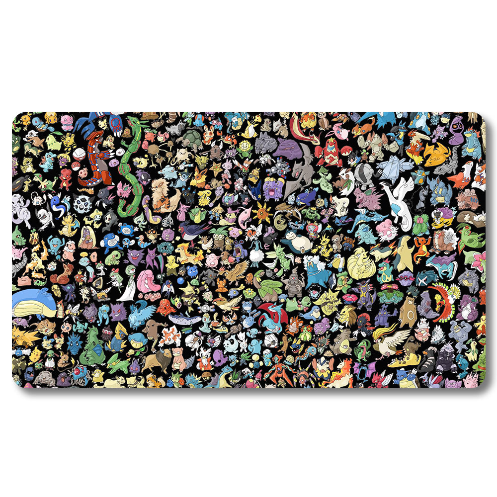 PTCG Pocket Monsters Playmat - Pokemon Size 23.6X13.7in Play mats Compatible for TCG MTG RPG CCG Trading Card Game