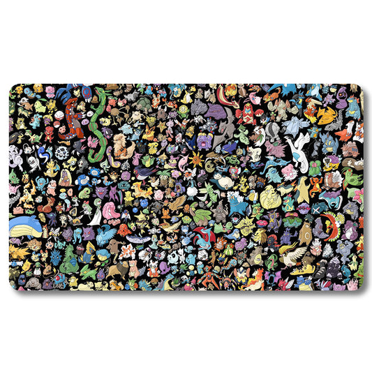 PTCG Pocket Monsters Playmat - Pokemon Size 23.6X13.7in Play mats Compatible for TCG MTG RPG CCG Trading Card Game