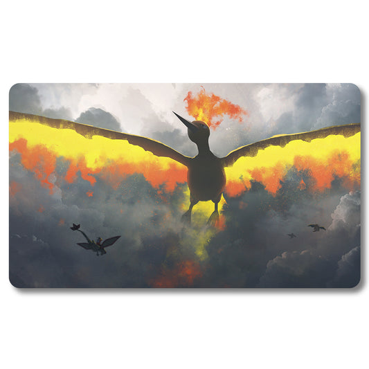 PTCG Moltres Playmat - Pokemon Size 23.6X13.7in Play mats Compatible for TCG MTG RPG CCG Trading Card Game