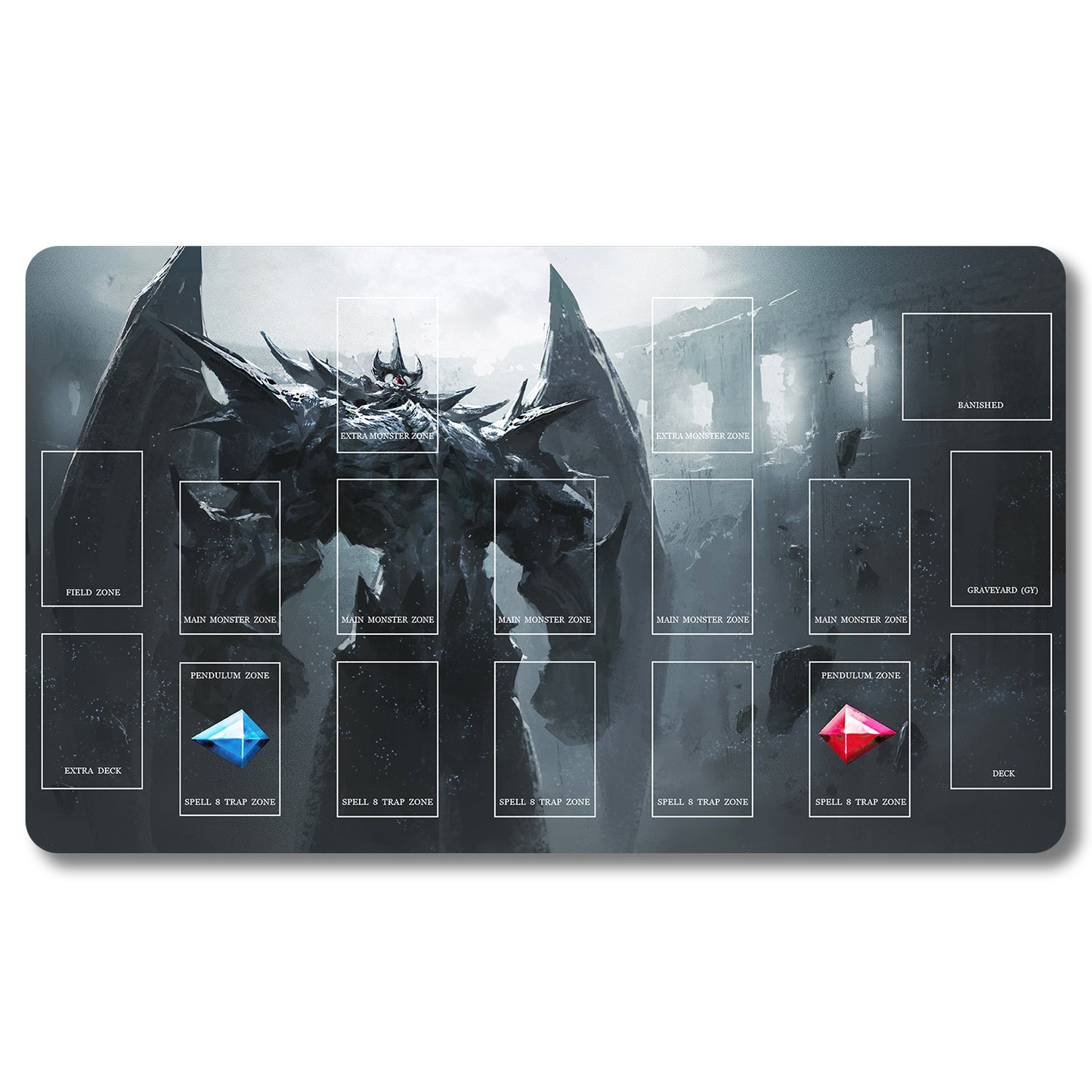 YUGIOH Obelisk the Tormentor Playmat- Yugioh  Size 23.6X13.7in Play mats Compatible for TCG OCG CCG Trading Card Game