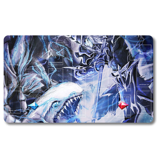 Tabulludo Ekstercentra - 128656- Yugioh Playmat Grandeco 23.6X13.7in Ludaj matoj Kongrua por TCG OCG CCG Komerca Kartludo