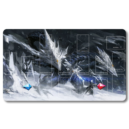 YUGIOH Neo Blue-Eyes Ultimate Dragon Playmat - Yugioh Size 23.6X13.7in Play mats Compatible for TCG OCG CCG Trading Card Game