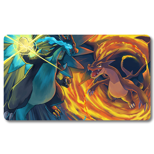 Board Game Charizard Playmat - Pokemon Size 23.6X13.7in Play mats Compatible for TCG MTG RPG CCG Trading Card Game