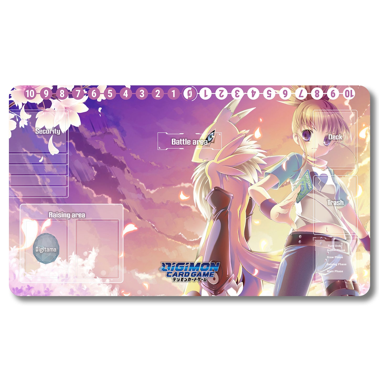 Board Game Peripheral - 111362- Digimon Playmat Size 23.6X13.7in Play mats Compatible for TCG DTCG CCG Trading Card Game