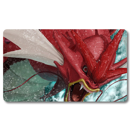 Board Game Gyarados Playmat - Pokemon Size 23.6X13.7in Play mats Compatible for TCG MTG RPG CCG Trading Card Game