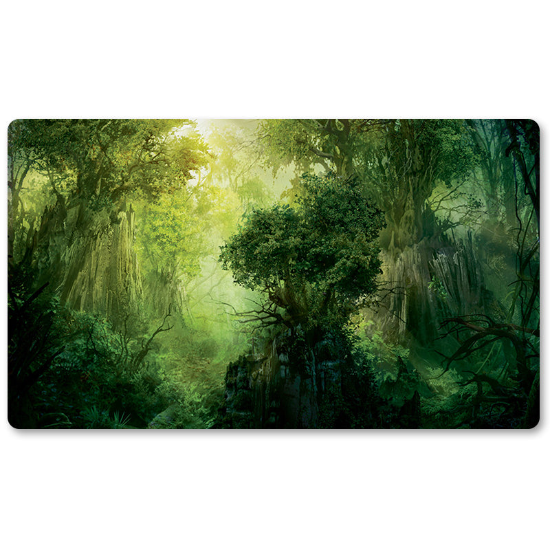 Magic The Gathering Peripheral- Green-Mana-Forest  -MTG Playmat Size 23.6X13.7in Play mats Compatible for TCG RPG CCG Trading Card Game