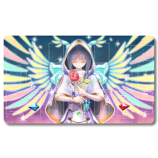 Board Game Diviner of the Herald Playmat - Yugioh Size 23.6X13.7in Play mats Compatible for TCG OCG CCG Trading Card Game