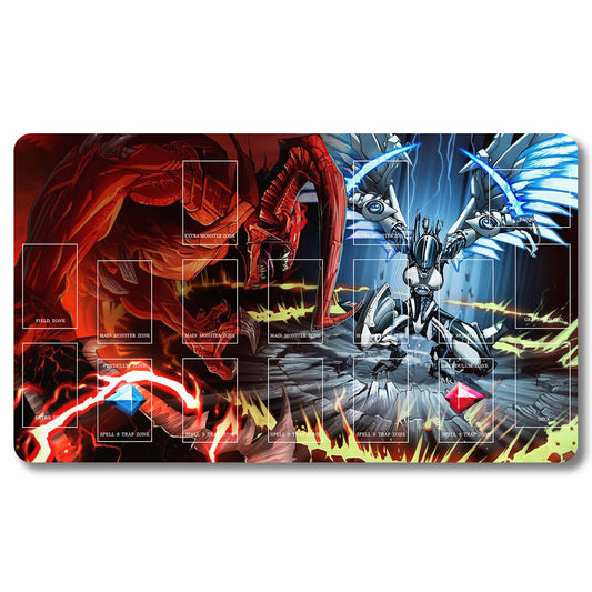 YUGIOH Slifer the Sky Dragon Playmat - Yugioh Size 23.6X13.7in Play mats Compatible for TCG OCG CCG Trading Card Game