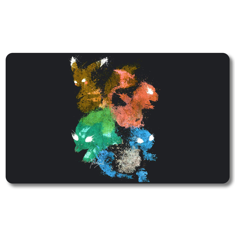 PTCG  Pocket Monsters Playmat - Pokemon Size 23.6X13.7in Play mats Compatible for TCG MTG RPG CCG Trading Card Game