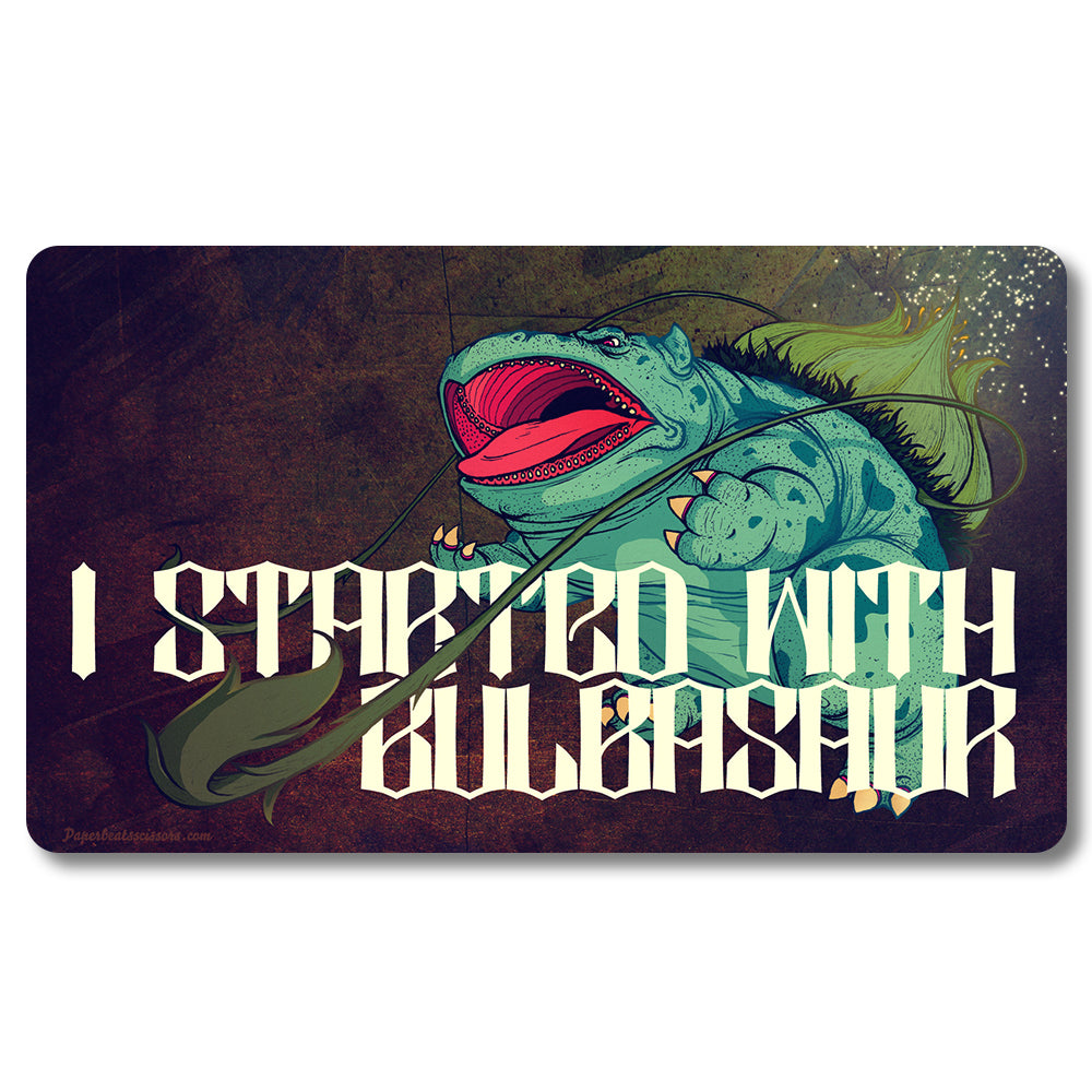 PTCG Bulbasaur Playmat - Pokemon Size 23.6X13.7in Play mats Compatible for TCG MTG RPG CCG Trading Card Game