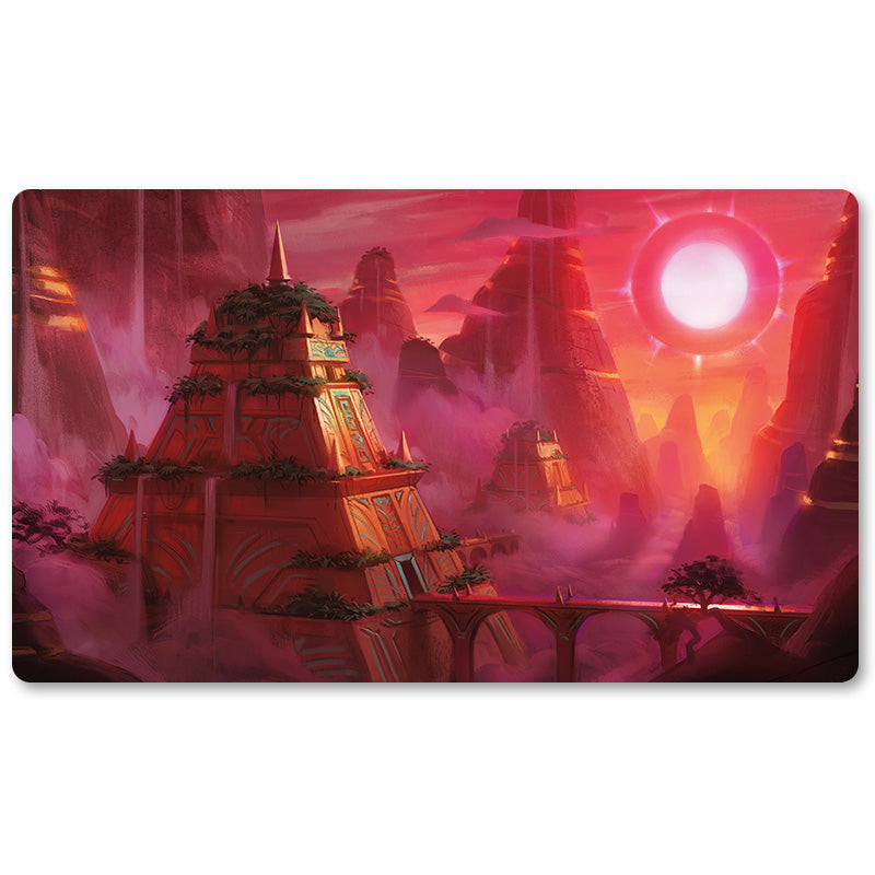 Board Game Peripheral- Blood Sun -MTG Playmat Size 23.6X13.7in Play mats Compatible for TCG RPG CCG Trading Card Game