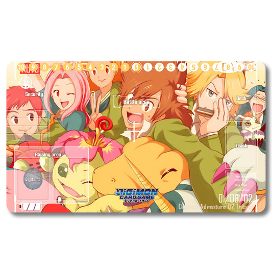 Digimon Agumon Playmat - Digimon Size 23.6X13.7in Play mats Compatible for TCG DTCG CCG Trading Card Game