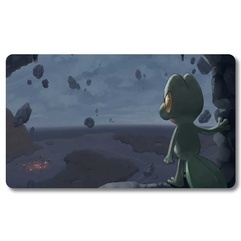 PTCG Treecko Playmat - Pokemon Size 23.6X13.7in Play mats Compatible for TCG MTG RPG CCG Trading Card Game