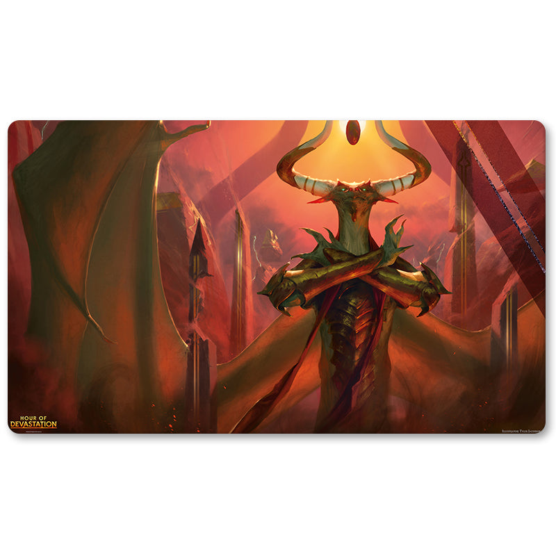 Board Game Peripheral- Hour of Devastation Key Art  -MTG Playmat Size 23.6X13.7in Play mats Compatible for TCG RPG CCG Trading Card Game