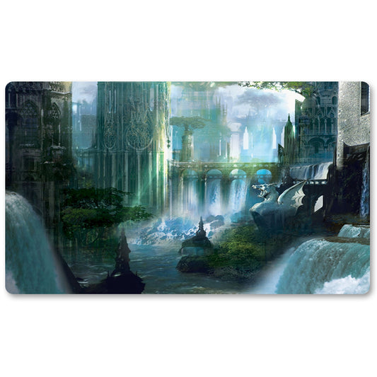 Magic The Gathering Peripheral- Ravnica Forest Island  -MTG Playmat Size 23.6X13.7in Play mats Compatible for TCG RPG CCG Trading Card Game