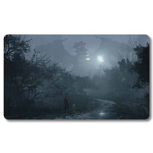 PTCG Dark Playmat - Pokemon Size 23.6X13.7in Play mats Compatible for TCG MTG RPG CCG Trading Card Game