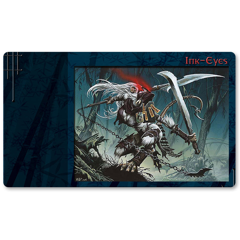 Board Game Peripheral- Ink Eyes  Servant of Oni  -MTG Playmat Size 23.6X13.7in Play mats Compatible for TCG RPG CCG Trading Card Game