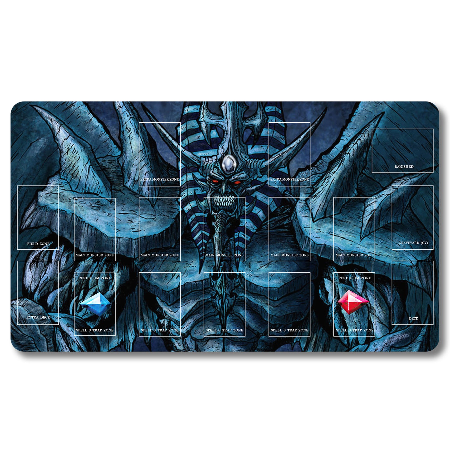 Tabulludo Ekstercentra - 359653- Yugioh Playmat Grandeco 23.6X13.7in Ludaj matoj Kongrua por TCG OCG CCG Komerca Kartludo