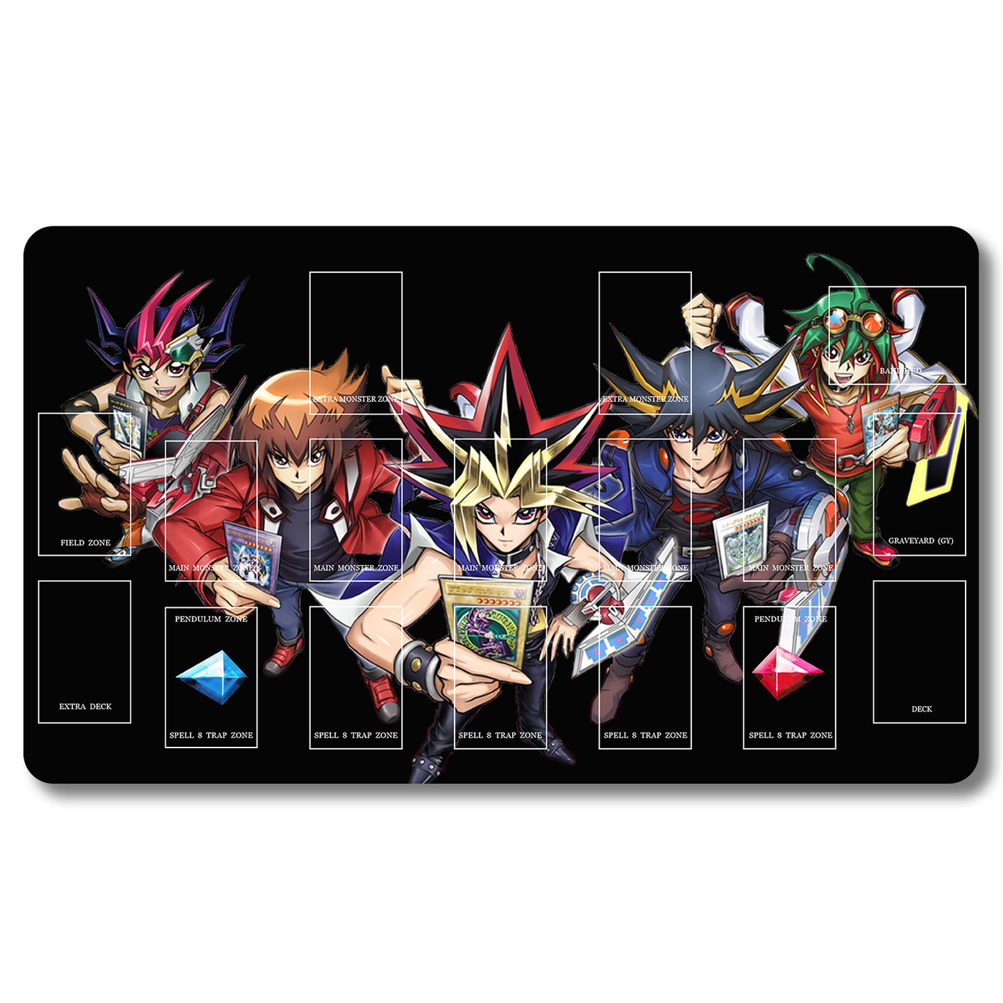 YUGIOH Yugi Muto Playmat - Yugioh Size 23.6X13.7in Play mats Compatible for TCG OCG CCG Trading Card Game