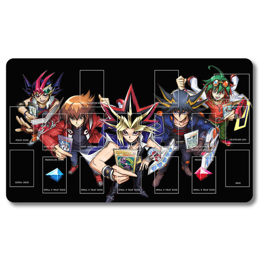 Tabulludo Ekstercentra - 121323- Yugioh Playmat Grandeco 23.6X13.7in Ludaj matoj Kongrua por TCG OCG CCG Komerca Kartludo