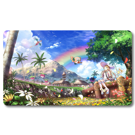 Board Game Lilia Playmat - Pokemon Size 23.6X13.7in Play mats Compatible for TCG MTG RPG CCG Trading Card Game