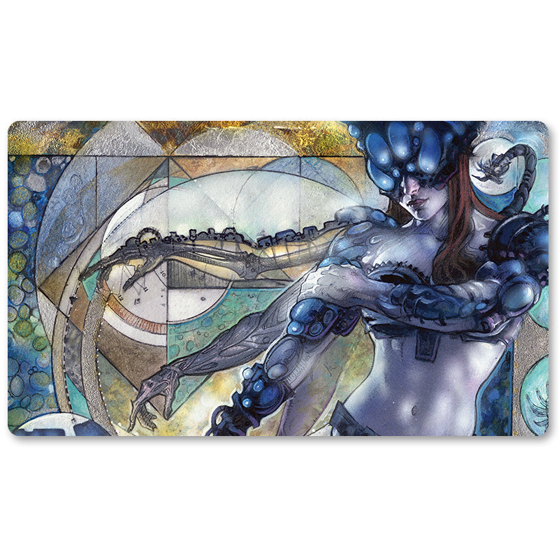 Magic The Gathering Peripheral- Silverskin Armor -MTG Playmat Size 23.6X13.7in Play mats Compatible for TCG RPG CCG Trading Card Game