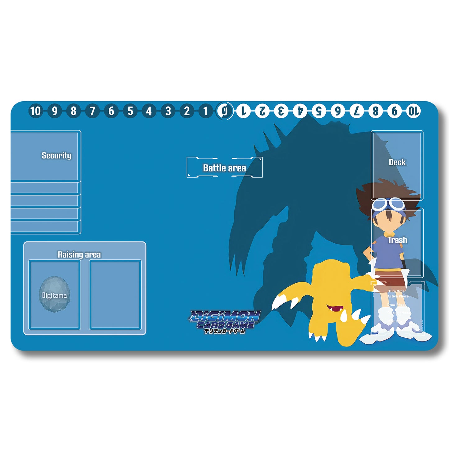 Brettspiel-Peripheriegerät – 147536587 – Digimon-Spielmatte, Größe 59,9 x 34,9 cm. Spielmatten, kompatibel mit TCG, DTCG, CCG, Sammelkartenspiel