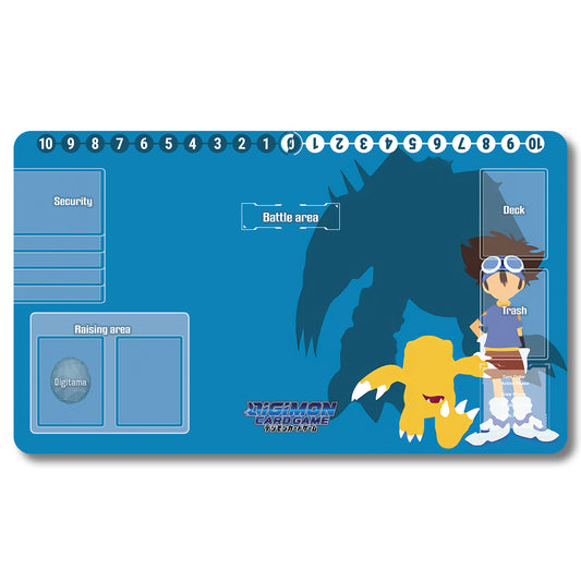 Board Game Agumon Playmat - Digimon Size 23.6X13.7in Play mats Compatible for TCG DTCG CCG Trading Card Game