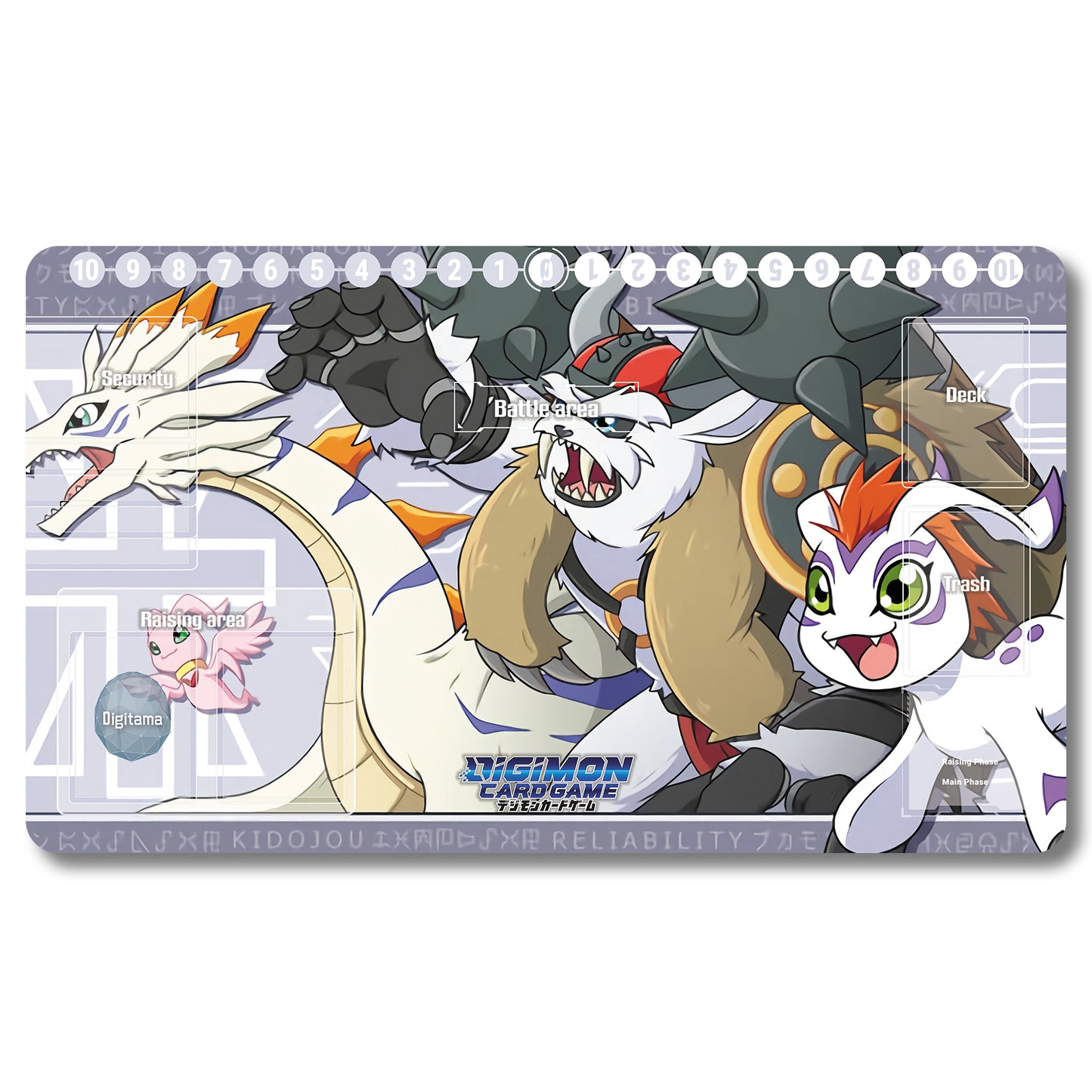 Digimon Plesiomon Playmat - Digimon Size 23.6X13.7in Play mats Compatible for TCG DTCG CCG Trading Card Game