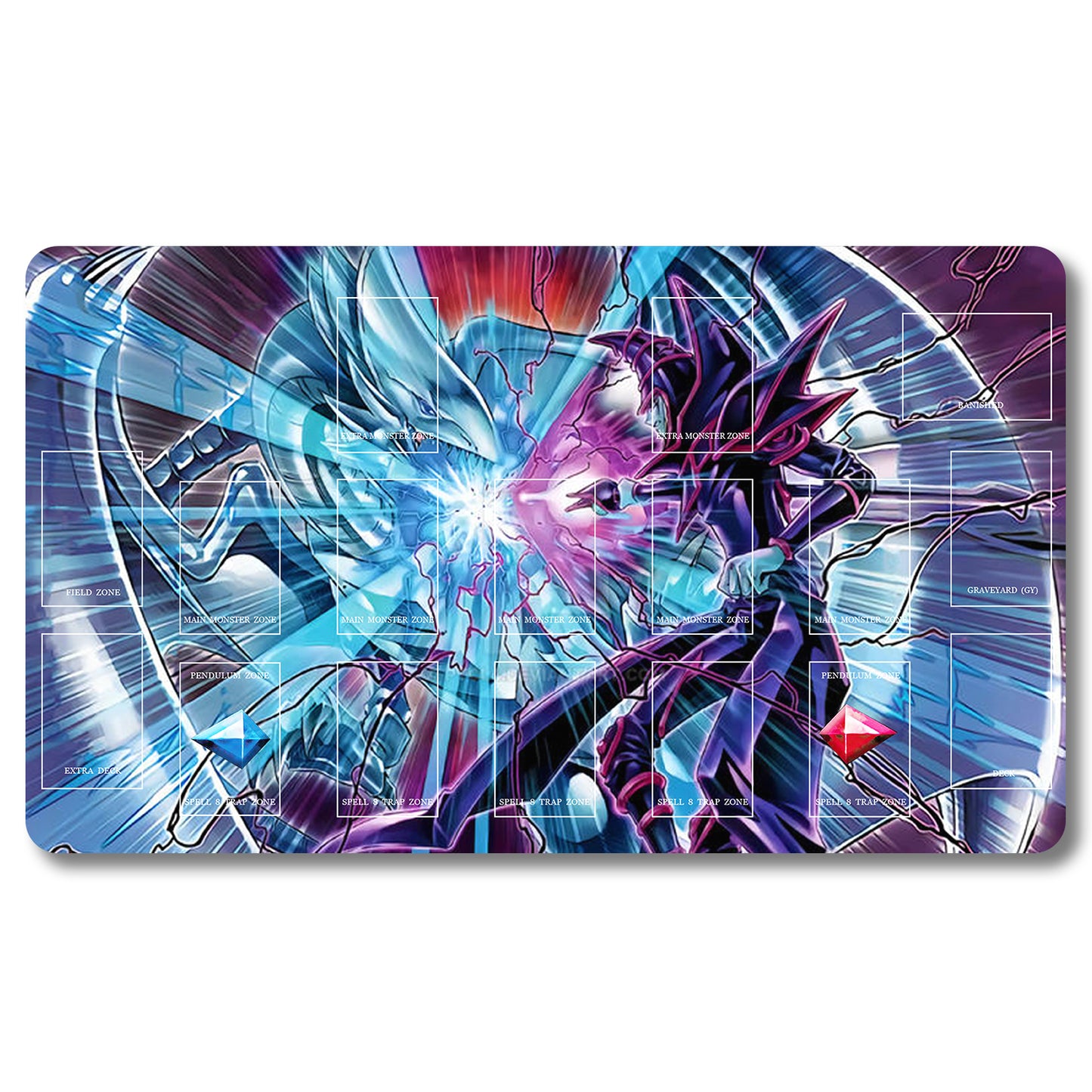 Tabulludo Ekstercentra - 206548- Yugioh Playmat Grandeco 23.6X13.7in Ludaj matoj Kongrua por TCG OCG CCG Komerca Kartludo