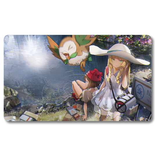 Board Game Lilia Playmat - Pokemon Size 23.6X13.7in Play mats Compatible for TCG MTG RPG CCG Trading Card Game