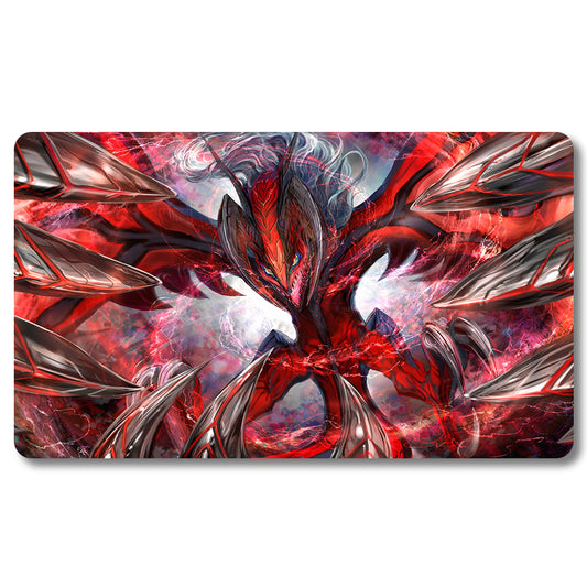 PTCG Yveltal Playmat - Pokemon Size 23.6X13.7in Play mats Compatible for TCG MTG RPG CCG Trading Card Game