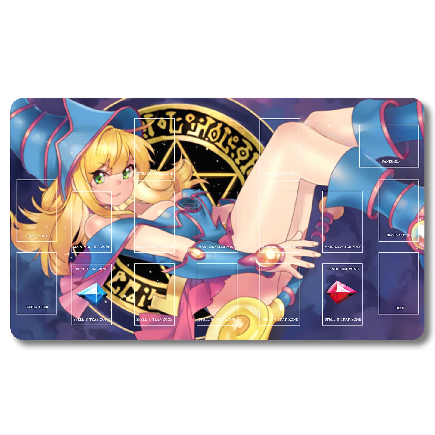 Tabulludo Ekstercentra - 226548- Yugioh Playmat Grandeco 23.6X13.7in Ludaj matoj Kongrua por TCG OCG CCG Komerca Kartludo