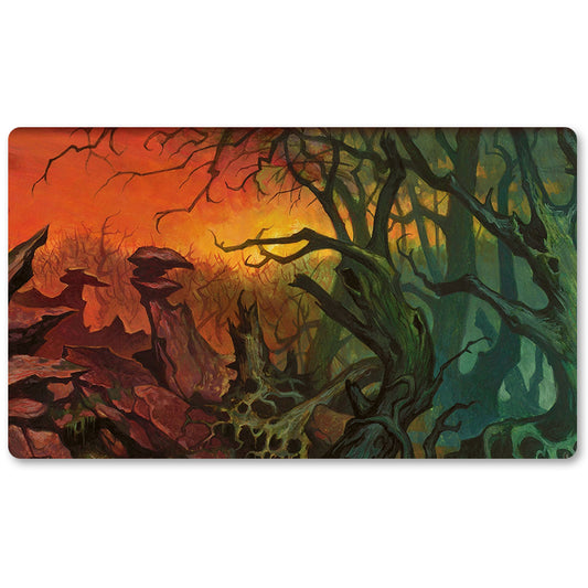 Board Game Peripheral- Shadowmoor Basic Land Diptych-MTG Playmat Size 23.6X13.7in Play mats Compatible for TCG RPG CCG Trading Card Game